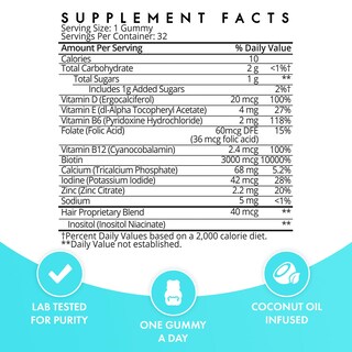 Foto 5 | Gominolas Veganas Para El Cabello Sugarbearhair Con Biotina, 1 Mes - Venta Internacional.