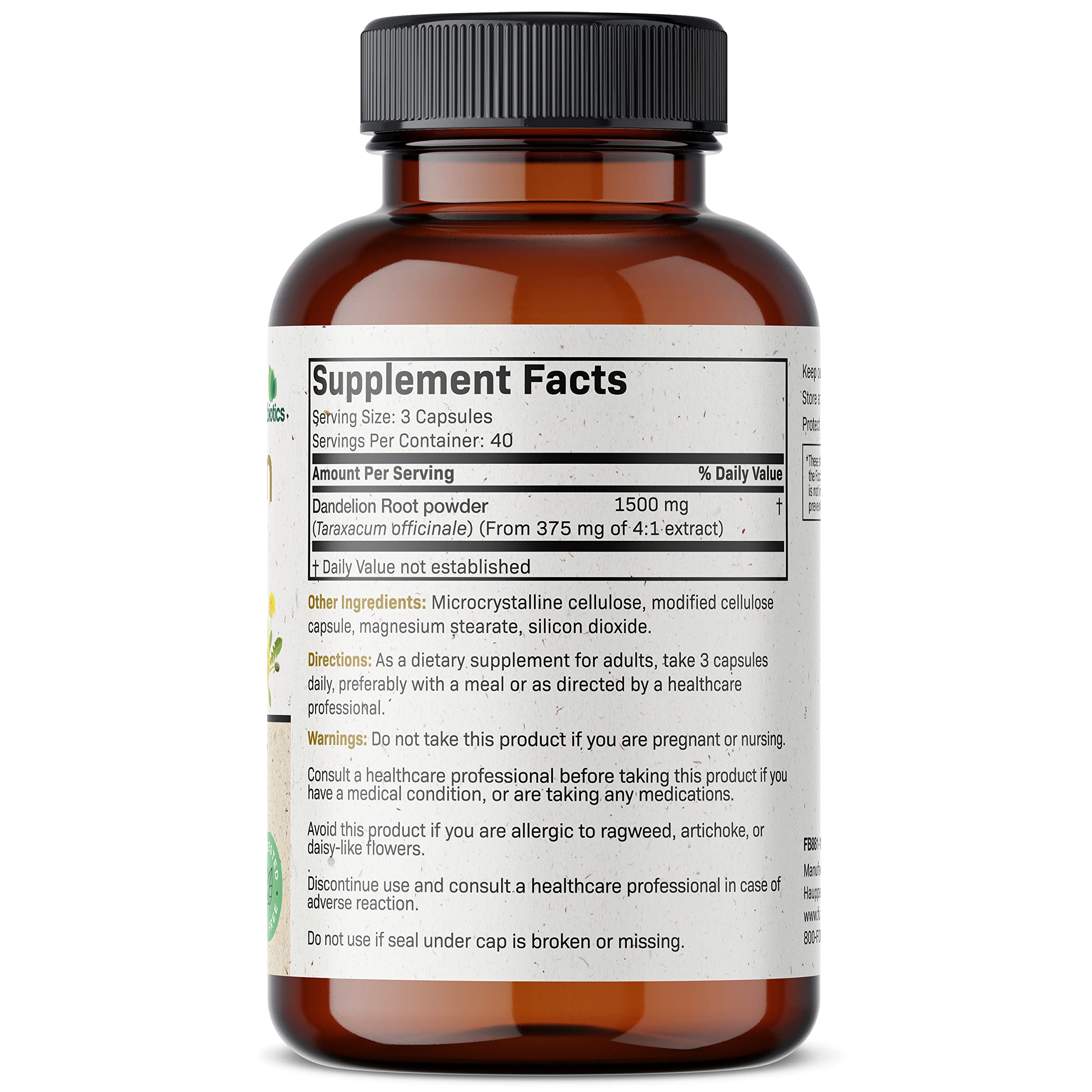 Foto 3 pulgar | Suplemento Futurebiotics De Raíz De Diente De León 1500 Mg 120 Cápsulas - Venta Internacional.