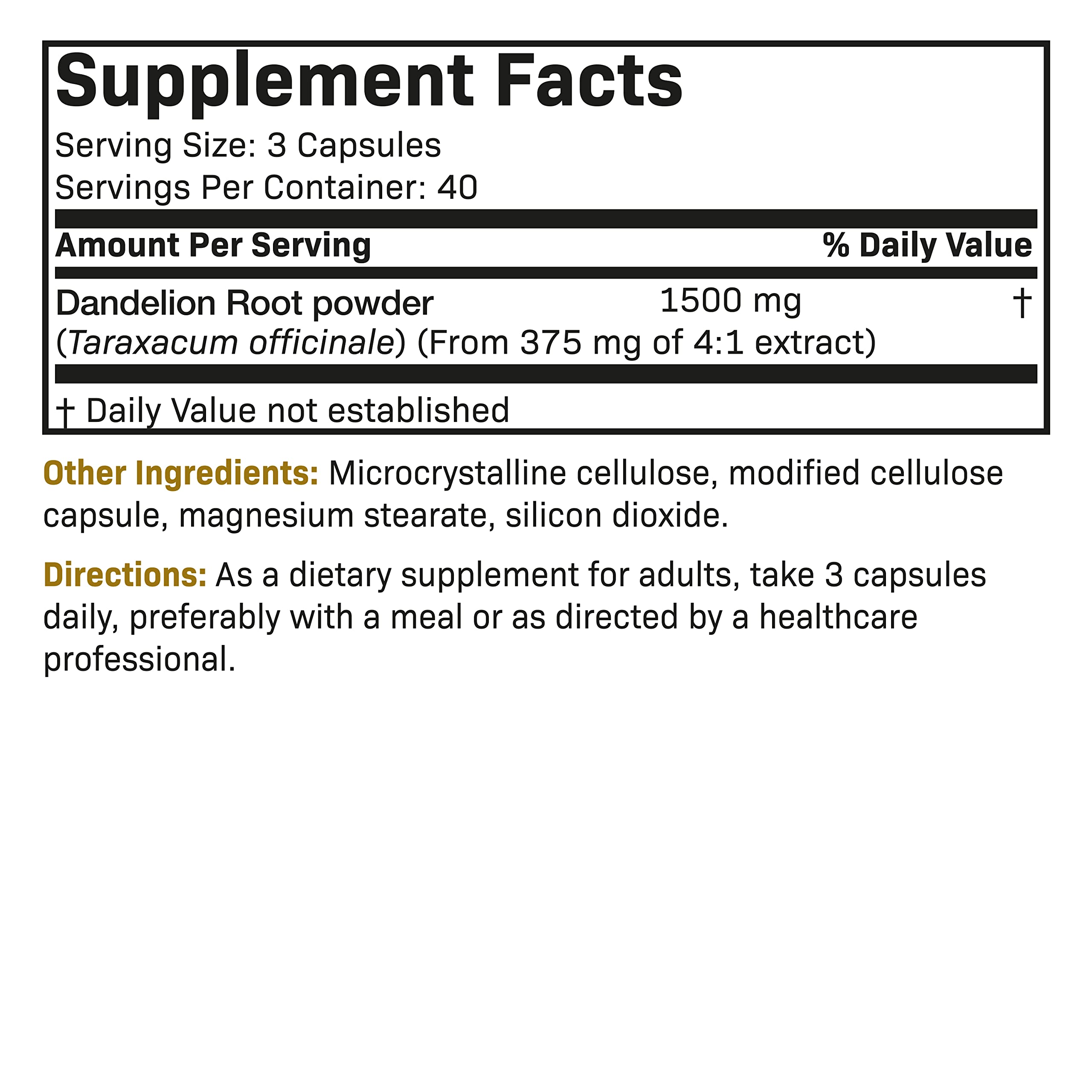 Foto 6 pulgar | Suplemento Futurebiotics De Raíz De Diente De León 1500 Mg 120 Cápsulas - Venta Internacional.