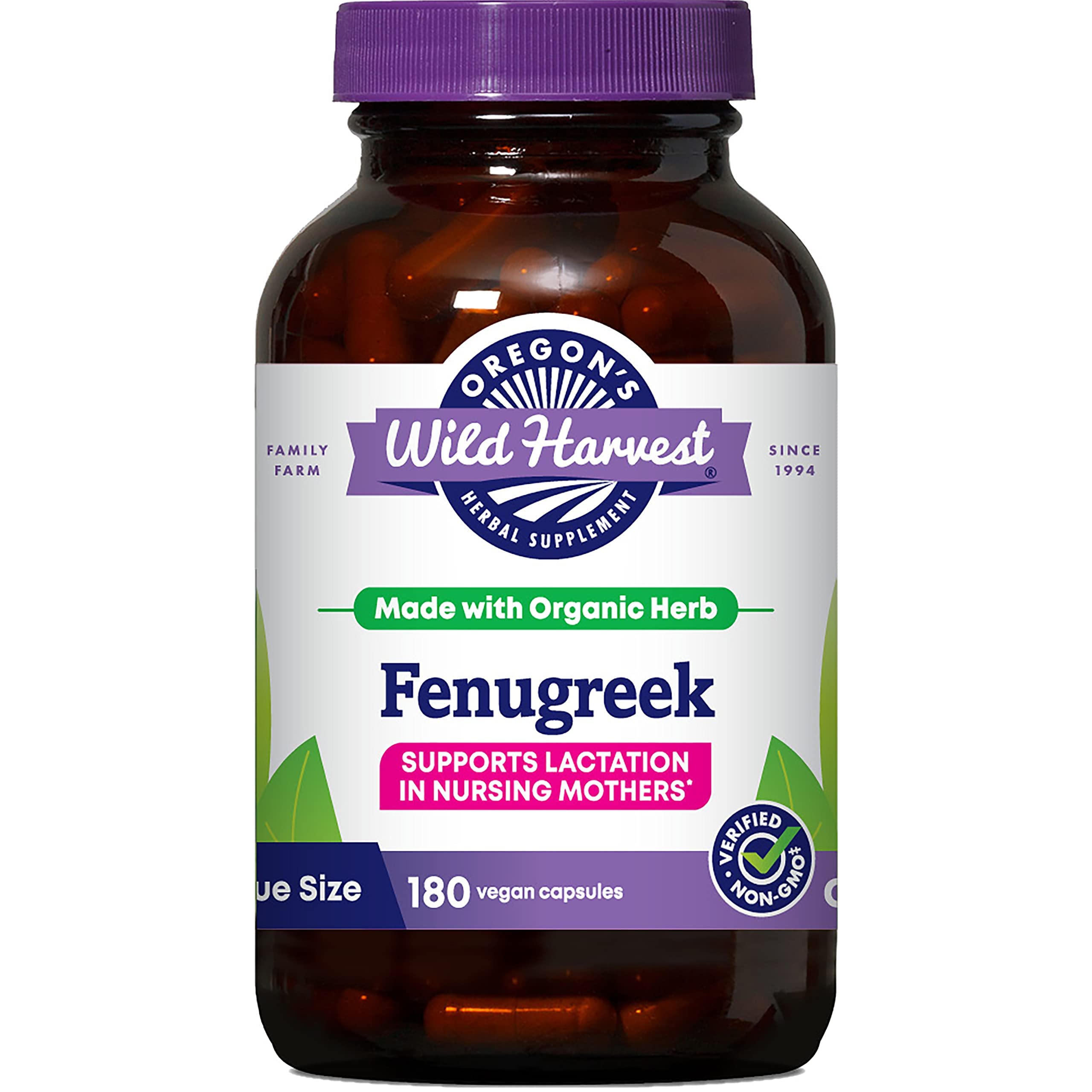 Foto 1 | Suplementos: Cápsulas De Alholva Wild Harvest De Oregon, 180 Unidades - Venta Internacional.