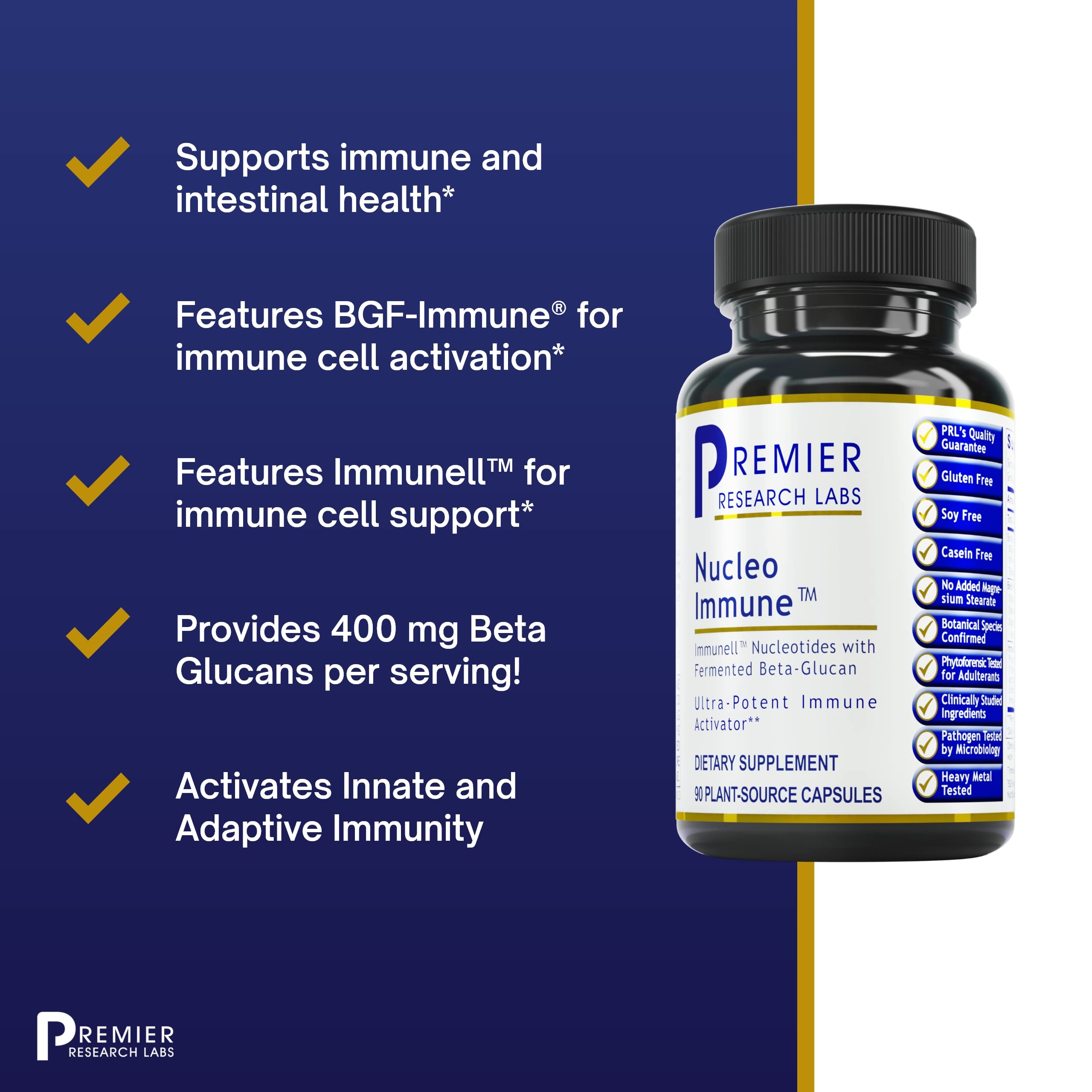 Foto 5 pulgar | Suplementos Nucleo Immune De Premier Research Labs 90 Cápsulas - Venta Internacional.