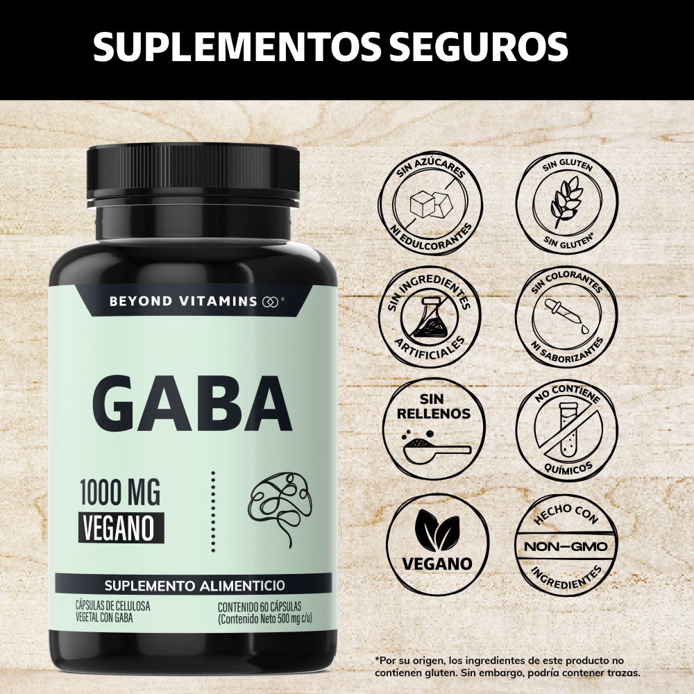 Foto 3 pulgar | Suplemento Alimenticio Beyond Vitamins Gaba 1000 Mg Aminoacidos 60 Cápsulas