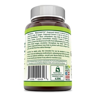 Foto 2 | Suplemento De Extracto De Semilla De Uva Herbal Secrets 400 Mg 120 Cápsulas - Venta Internacional.