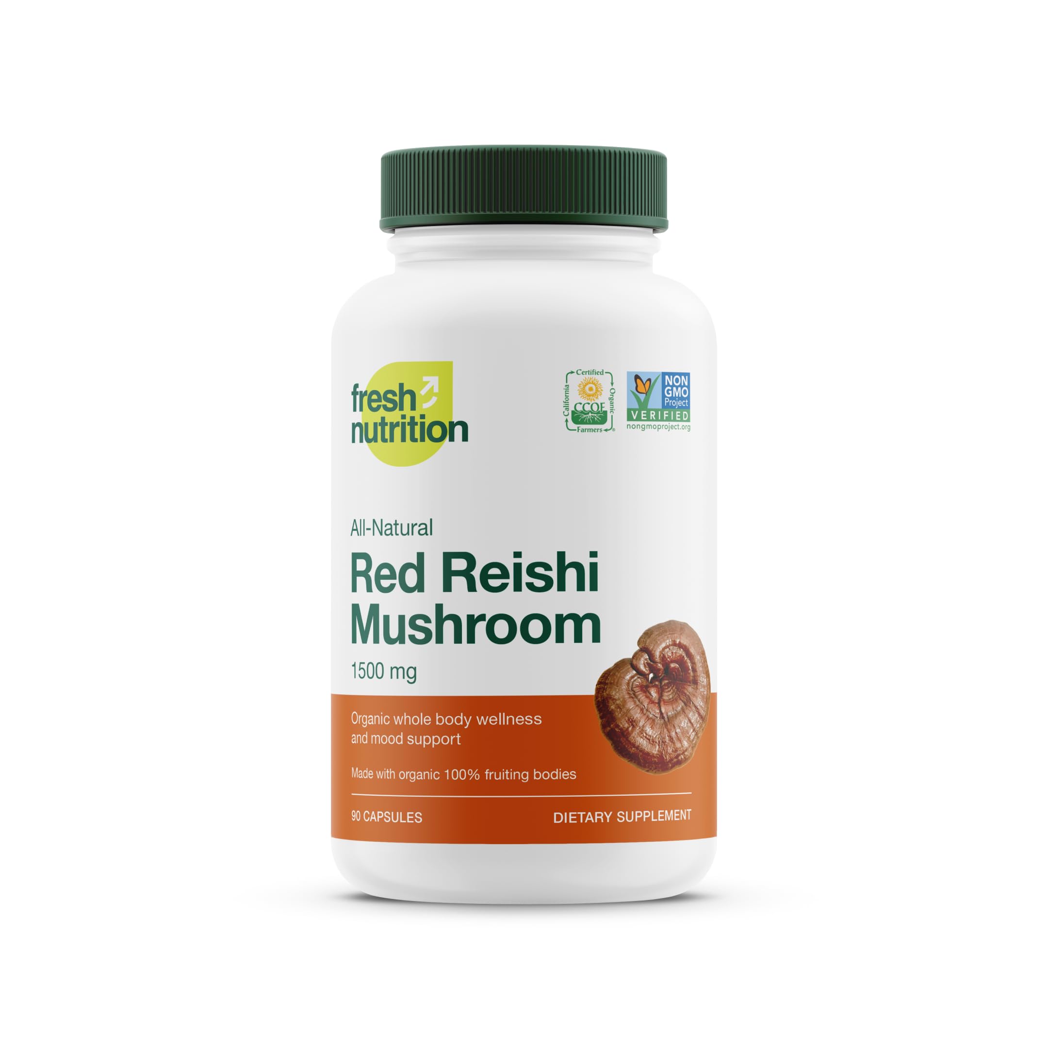 Foto 1 | Suplemento Fresh Nutrition, Hongo Reishi, 1500 Mg, 90 Cápsulas - Venta Internacional.