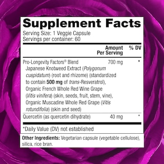 Foto 2 | Suplemento Reserveage Beauty Resveratrol 500 Mg 60 Cápsulas - Venta Internacional.