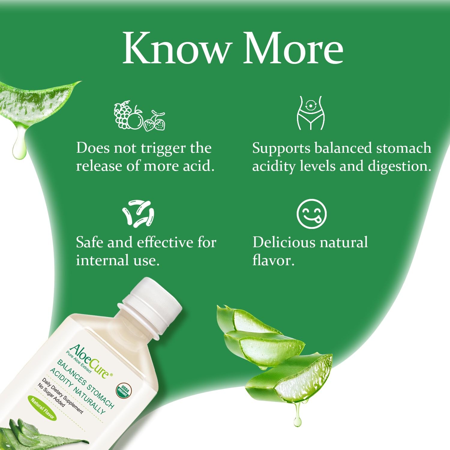 Foto 7 | Zumo De Aloe Vera Aloecure Usda Organic, Suplemento Digestivo De 500 Ml - Venta Internacional.