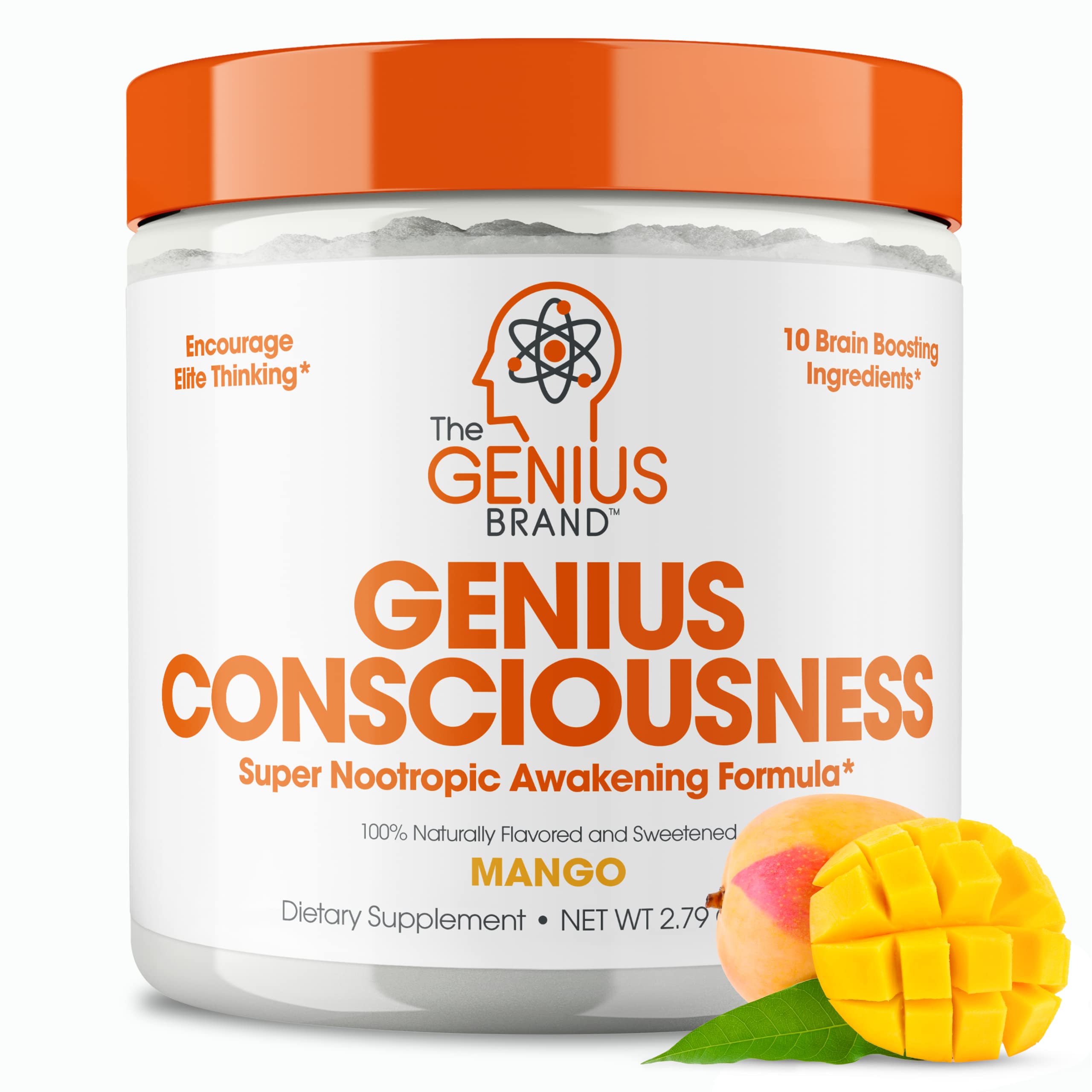 Foto 2 pulgar | Suplemento Genius Consciousness Brain En Polvo Con Sabor A Mango - Venta Internacional.