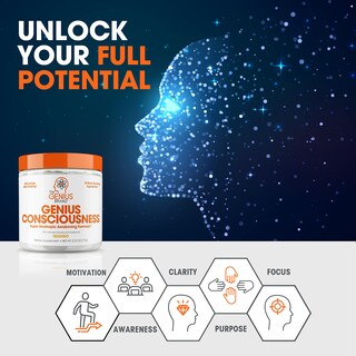 Foto 2 | Suplemento Genius Consciousness Brain En Polvo Con Sabor A Mango - Venta Internacional.