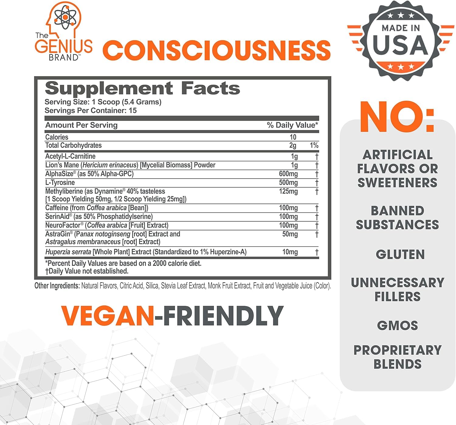 Foto 6 pulgar | Suplemento Genius Consciousness Brain En Polvo Con Sabor A Mango - Venta Internacional.