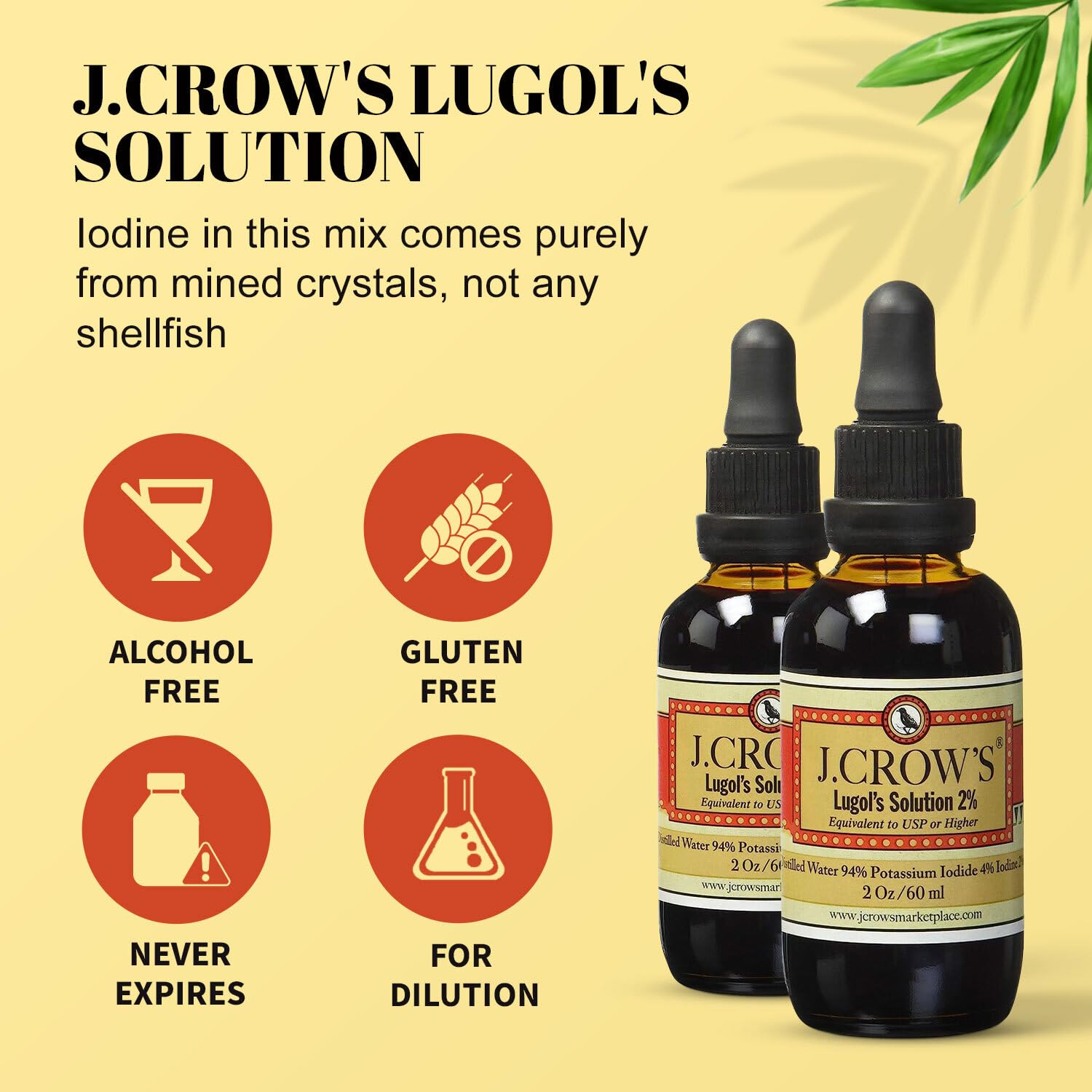 Foto 4 | Solución De Yodo J.crow's Lugol's 2% 60 Ml - Venta Internacional.