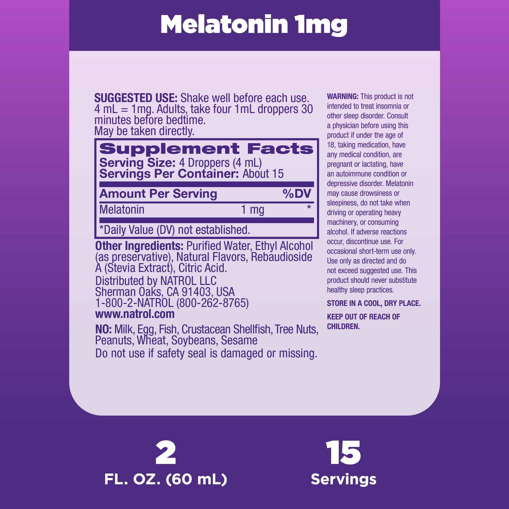 Foto 6 pulgar | Sleep Aid Natrol Sleep Liquid Melatonina, 30 Ml, 1 Mg, 15 Porciones - Venta Internacional.