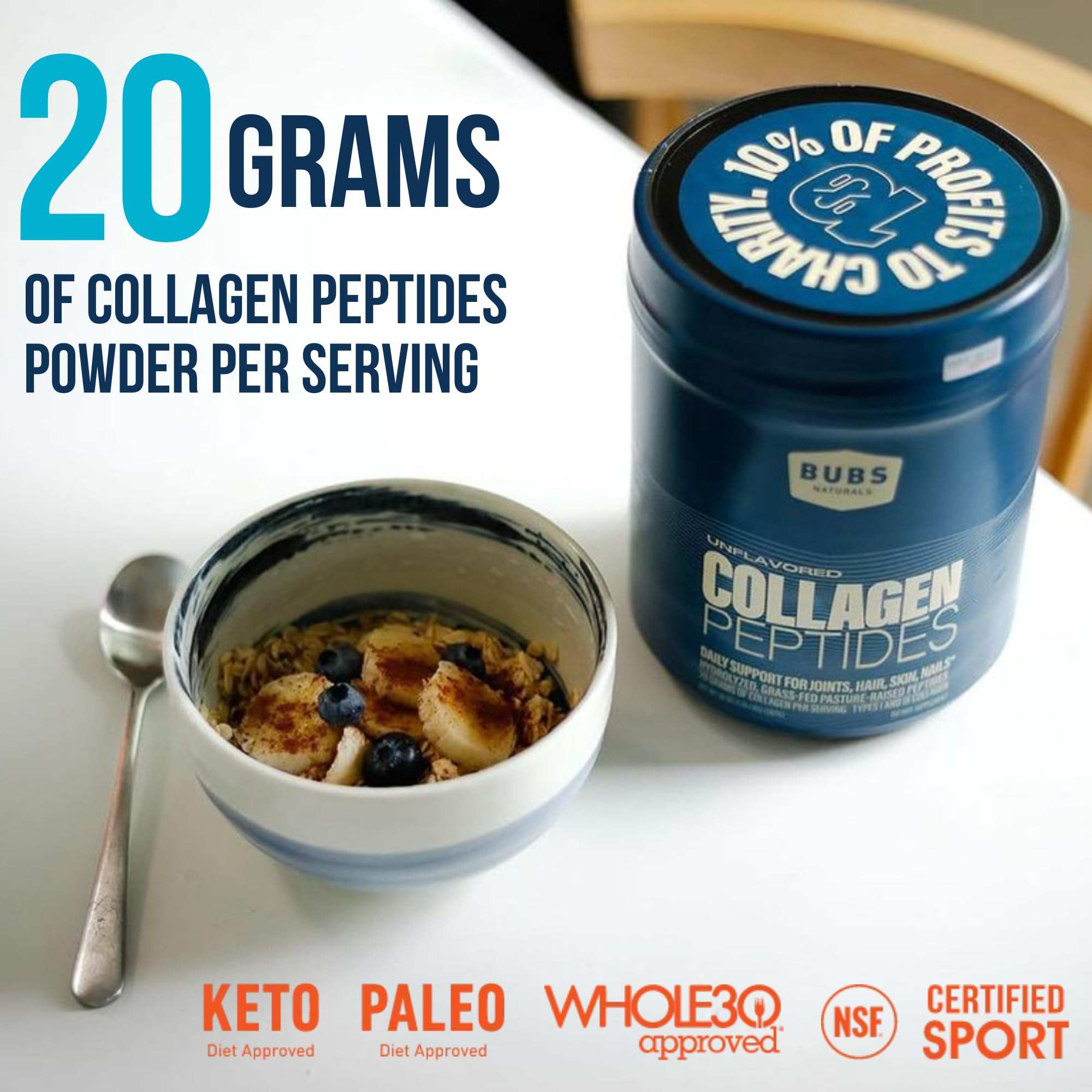 Foto 4 pulgar | Péptidos De Colágeno En Polvo Bubs Naturals 560 Ml Pasture Raised - Venta Internacional.