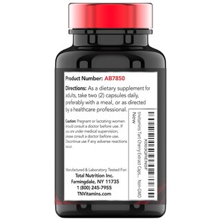 Foto 7 | Suplemento De Vitamina Tn, Extracto De Cereza Ácida, 2400 Mg, 120 Cápsulas - Venta Internacional.
