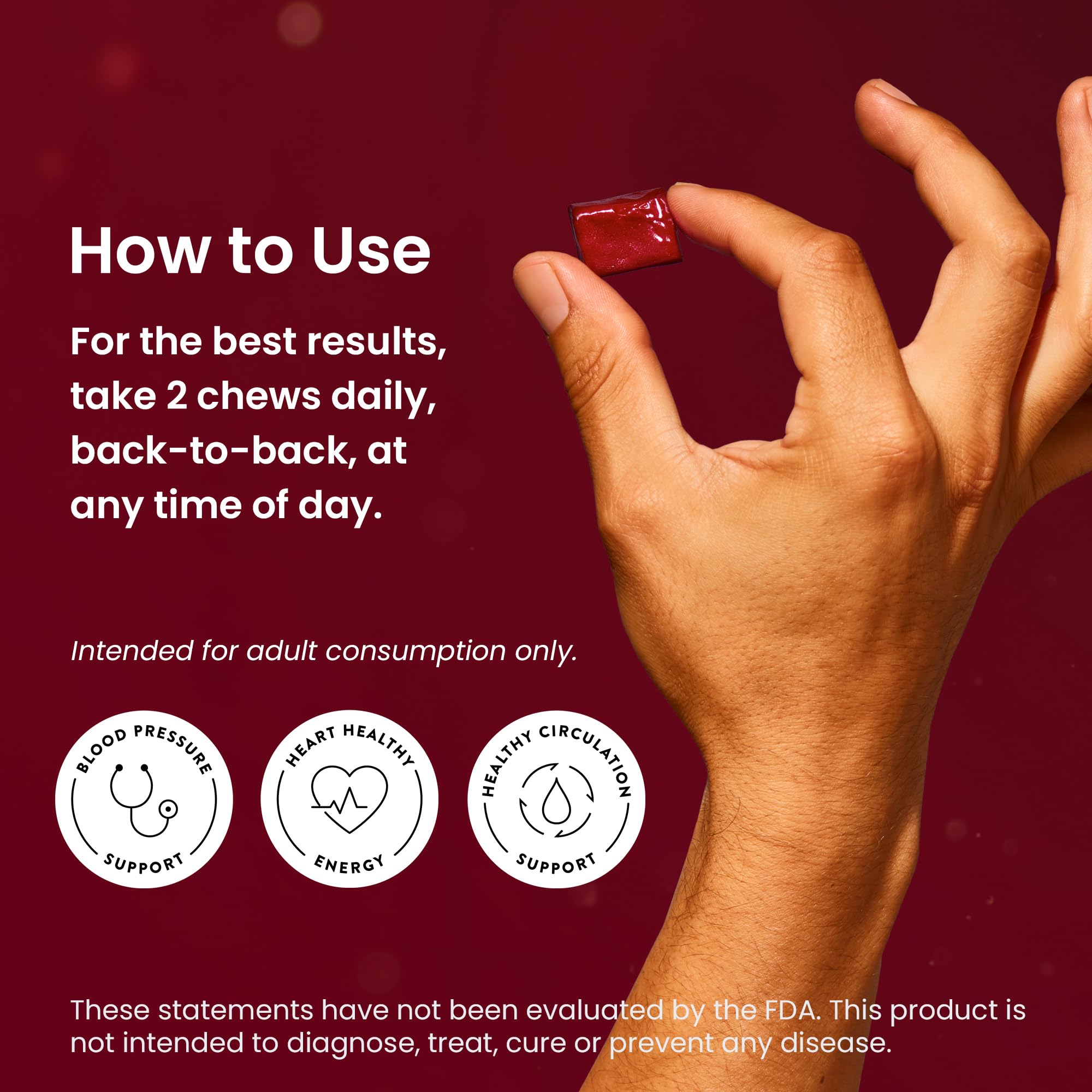 Foto 7 pulgar | Suplementos Humann Superbeets Heart Chews Advanced, 60 Unidades - Venta Internacional.