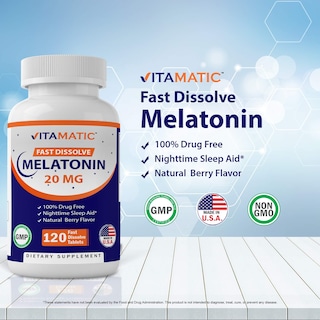 Foto 3 | Suplemento Vitamínico De Melatonina, 20 Mg, Disolución Rápida, 240 Comprimidos - Venta Internacional.