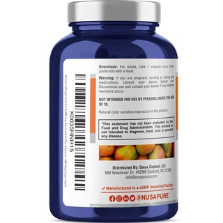 Foto 2 | Suplemento De Extracto De Mango Africano Nusapure 5000 Mg 180 Cápsulas - Venta Internacional.