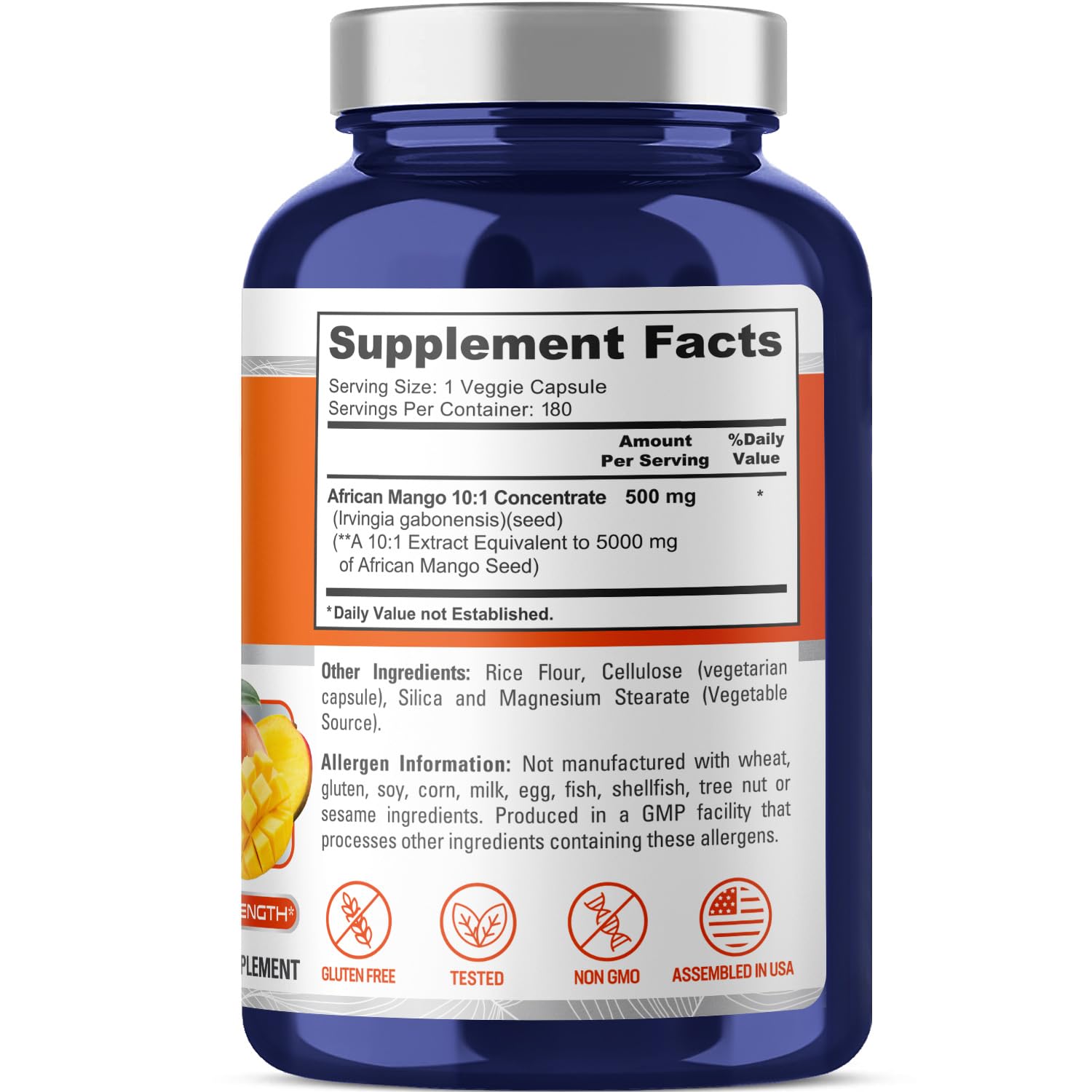 Foto 4 pulgar | Suplemento De Extracto De Mango Africano Nusapure 5000 Mg 180 Cápsulas - Venta Internacional.