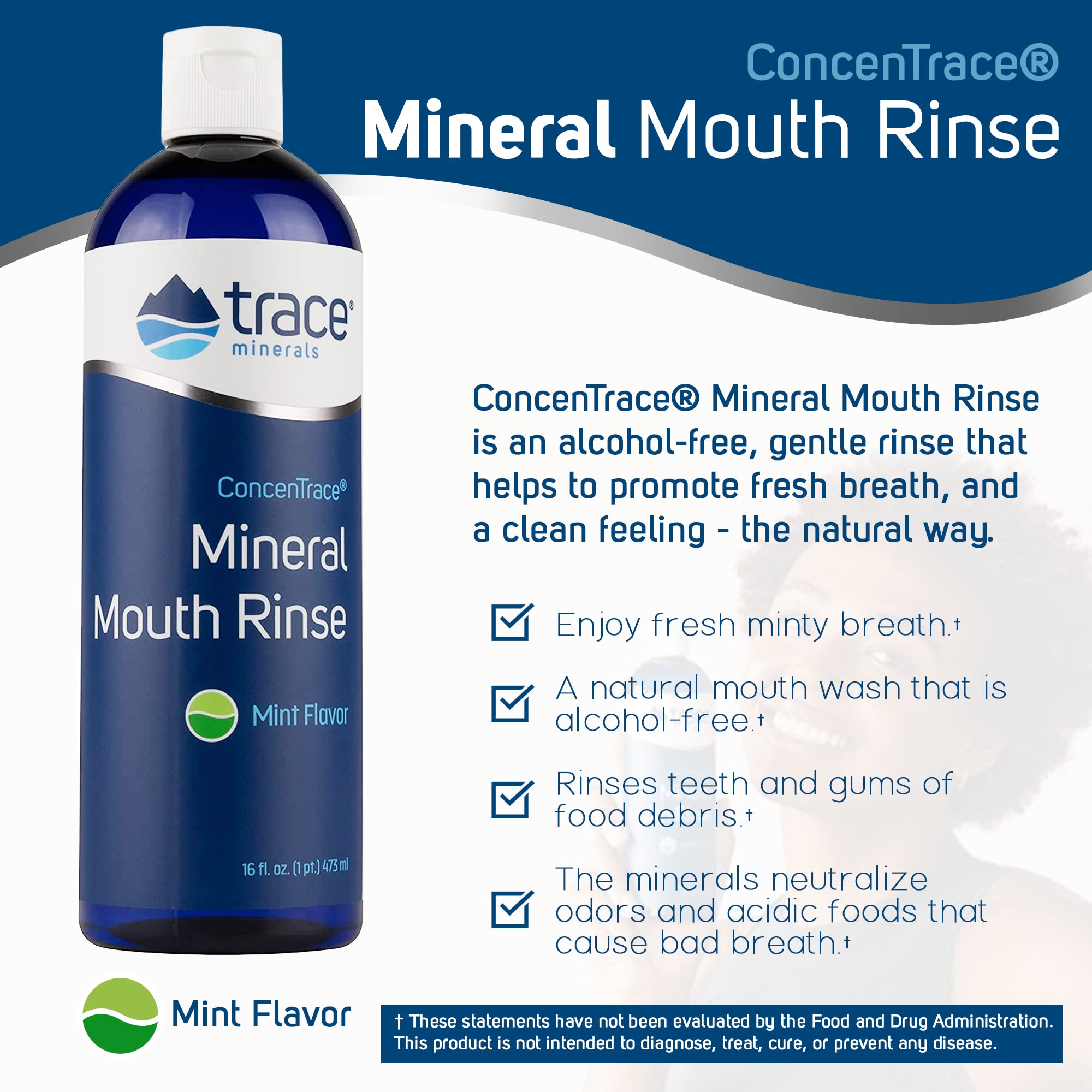 Foto 3 pulgar | Enjuague Bucal Trace Minerals Research Concentrace 473 Ml Menta - Venta Internacional.