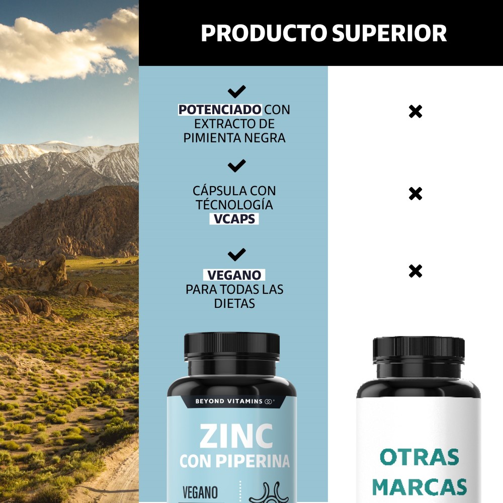 Foto 4 pulgar | Suplemento Alimenticio Beyond Vitamins Zinc 20mg (gluconato De Zinc) Potenciado Con Piperina Estandarizada Al 95%