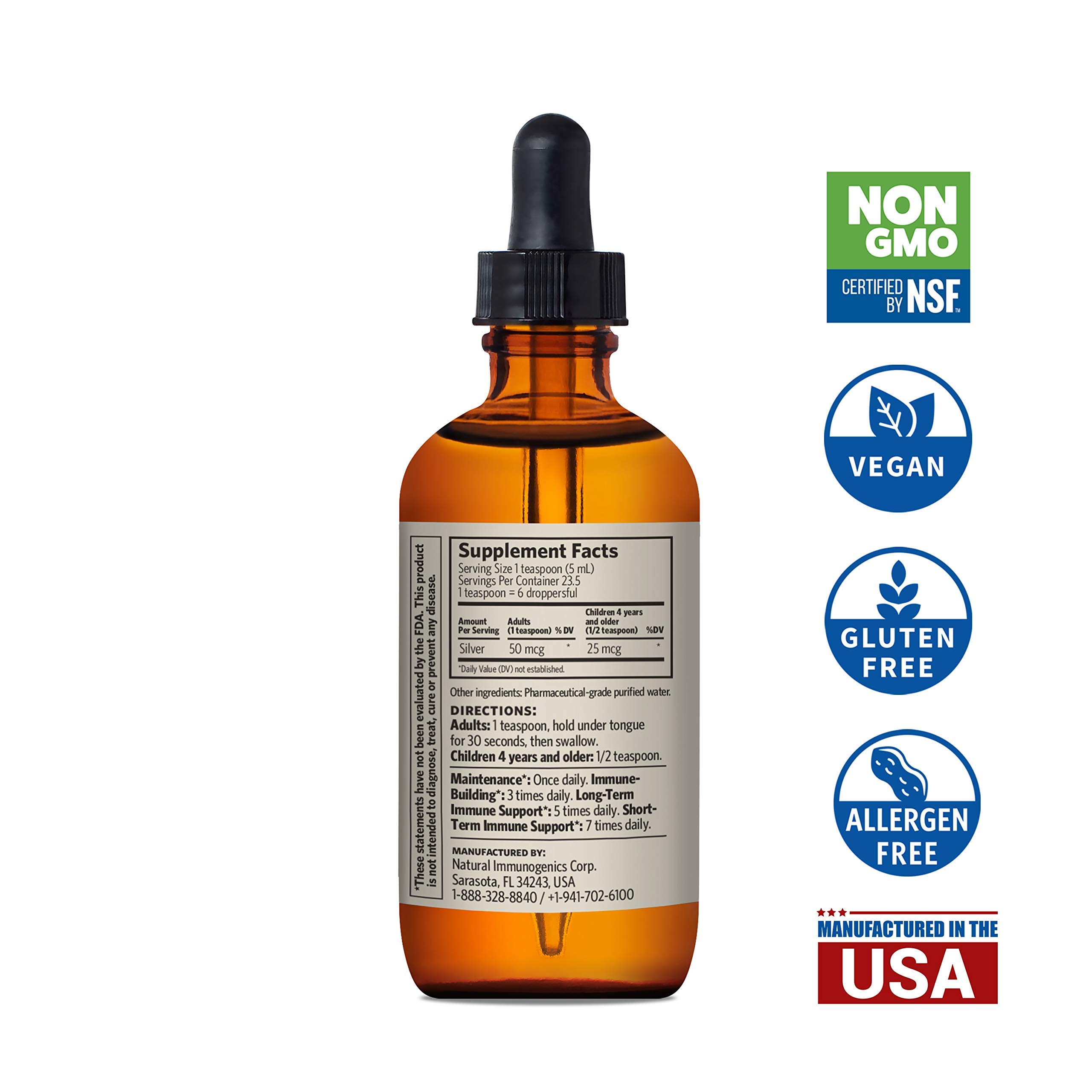 Foto 5 pulgar | Suplemento Mineral Sovereign Silver Immune Support 118 Ml - Venta Internacional.