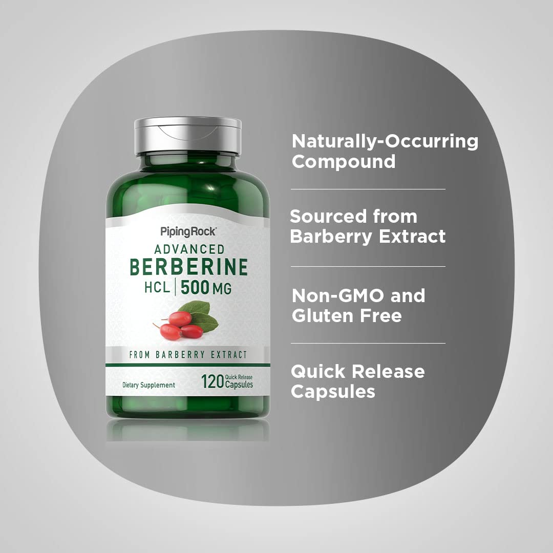Foto 4 | Suplemento Piping Rock Berberine Hcl 500 Mg 120 Cápsulas - Venta Internacional.