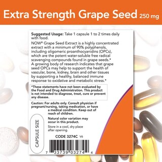 Foto 3 | Suplementos Now Foods Extracto De Semilla De Uva, 250 Mg, 90 Cápsulas Vegetales - Venta Internacional.