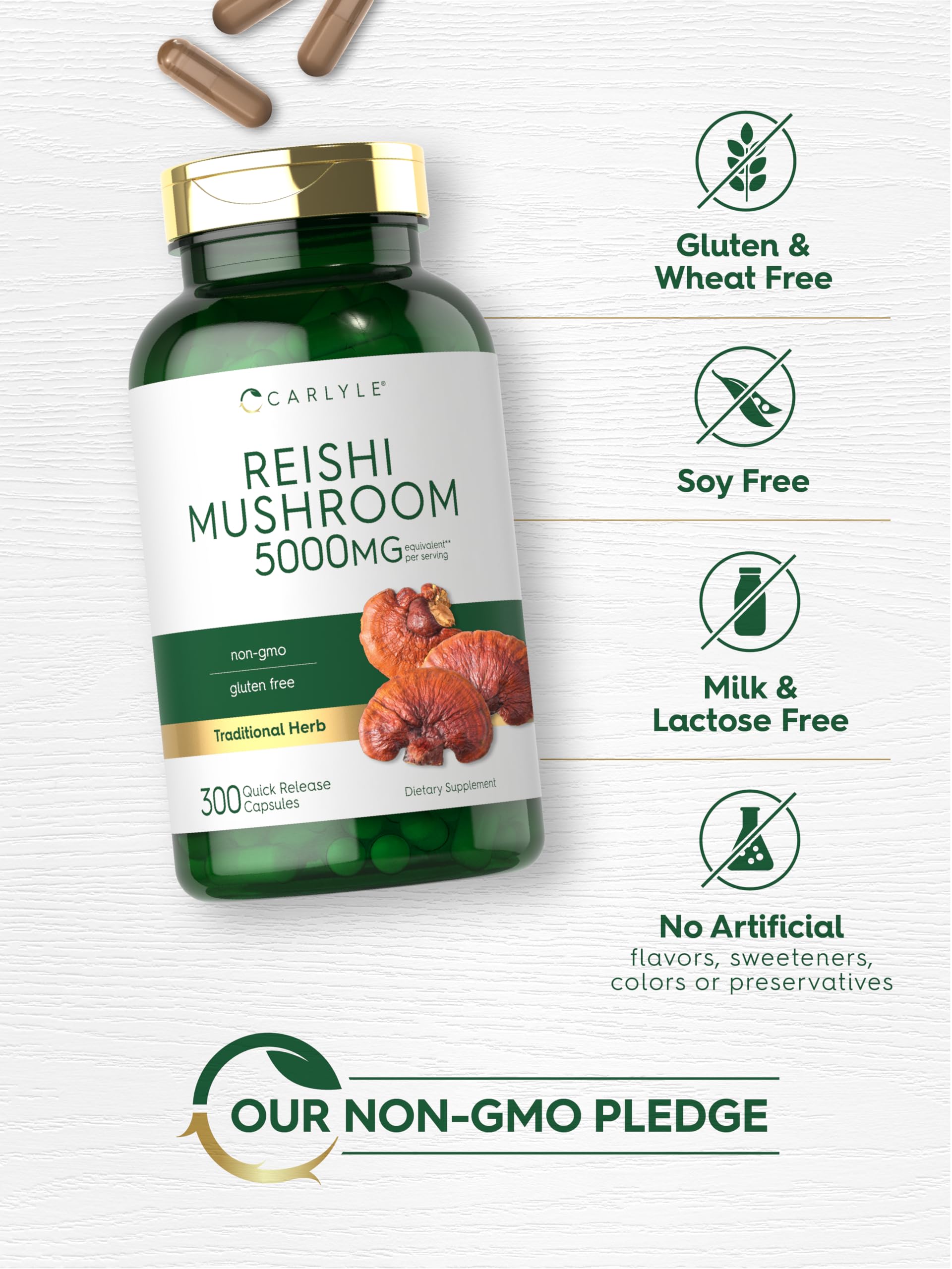 Foto 6 pulgar | Suplemento De Extracto De Hongo Carlyle Reishi 5000 Mg 300 Cápsulas - Venta Internacional.