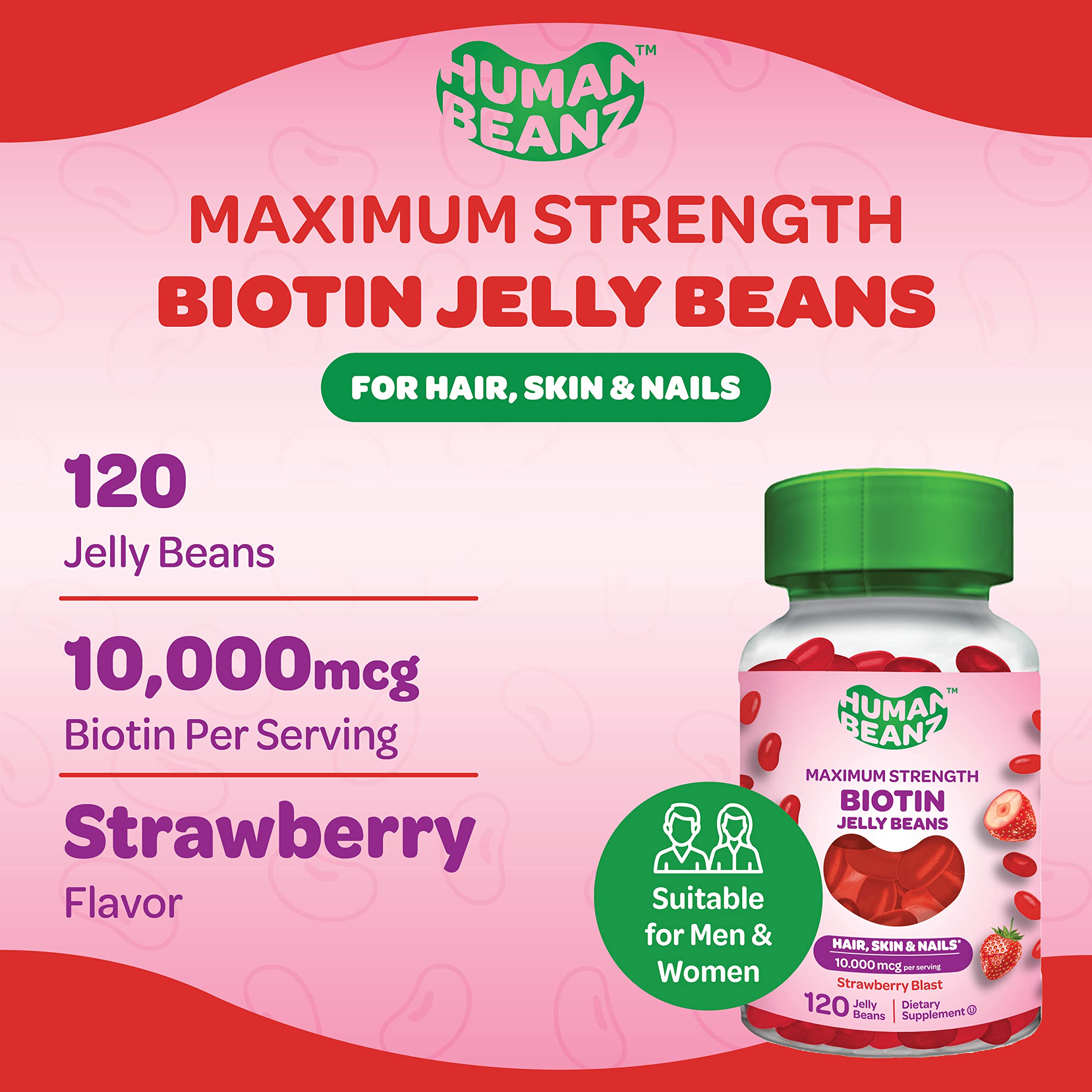 Foto 4 pulgar | Suplemento De Vitaminas En Gomitas Con Biotina Y Gomitas De Human Beanz - Venta Internacional.