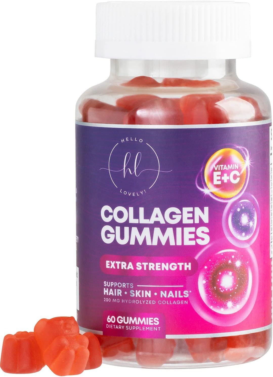 Foto 2 pulgar | Suplementos Hello Lovely! Gomitas De Colágeno Con Biotina, 60 Unidades - Venta Internacional.