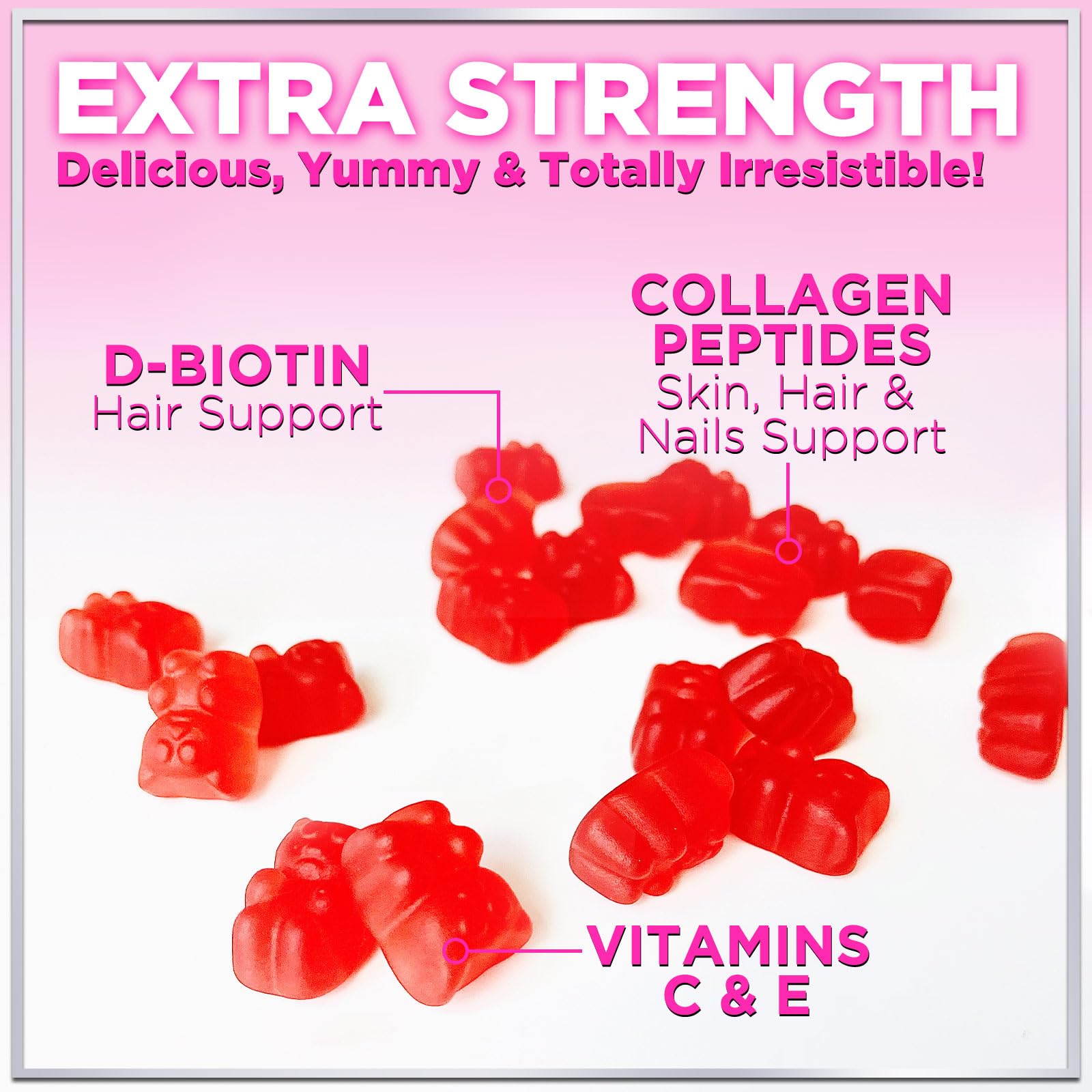 Foto 4 pulgar | Suplementos Hello Lovely! Gomitas De Colágeno Con Biotina, 60 Unidades - Venta Internacional.