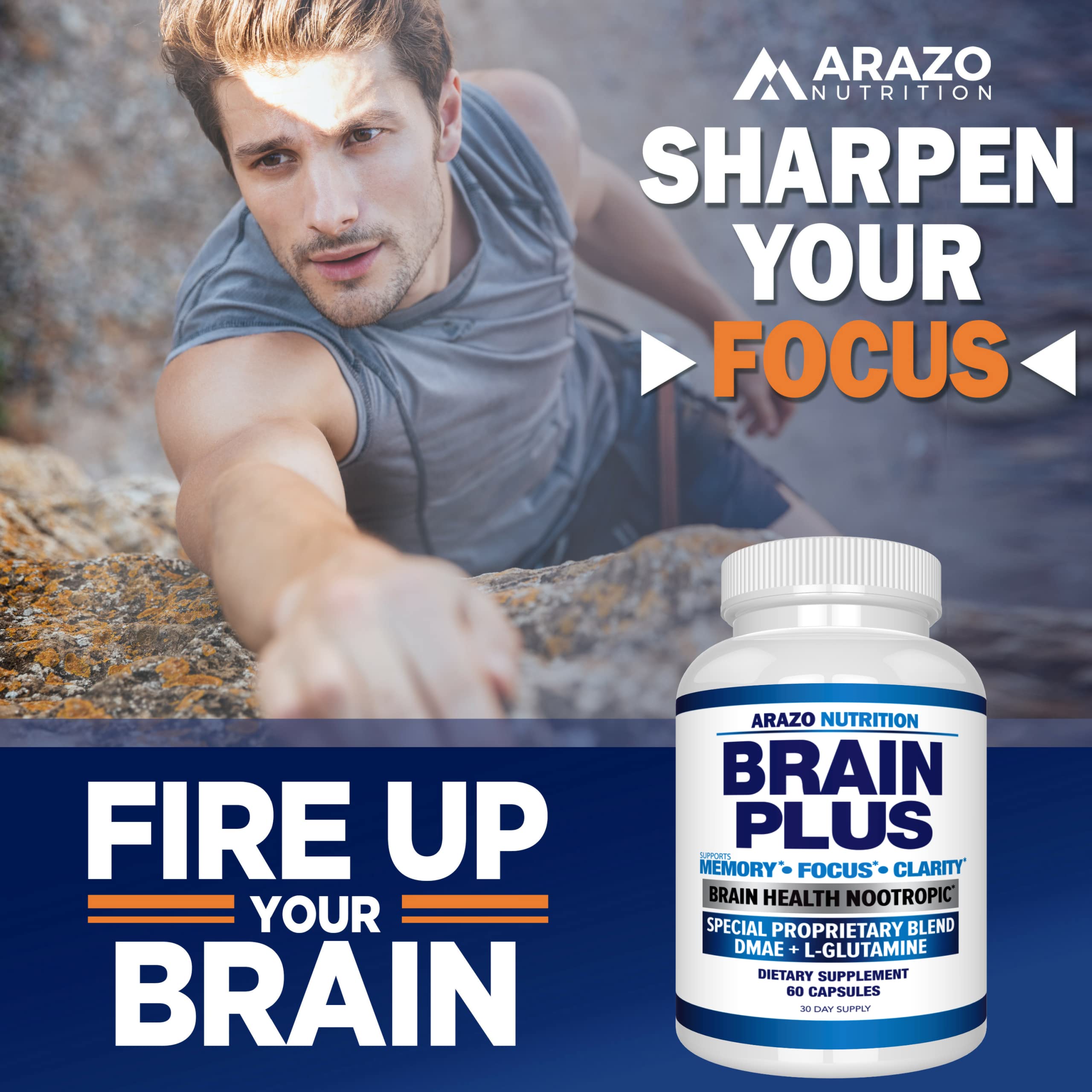 Foto 5 pulgar | Suplemento Arazo Nutrition Premium Brain Function Memory Foc - Venta Internacional.