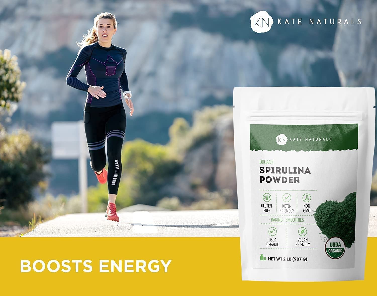 Foto 4 pulgar | Suplemento Superalimenticio De Espirulina Orgánica Kate Naturals, 2 Libras - Venta Internacional.