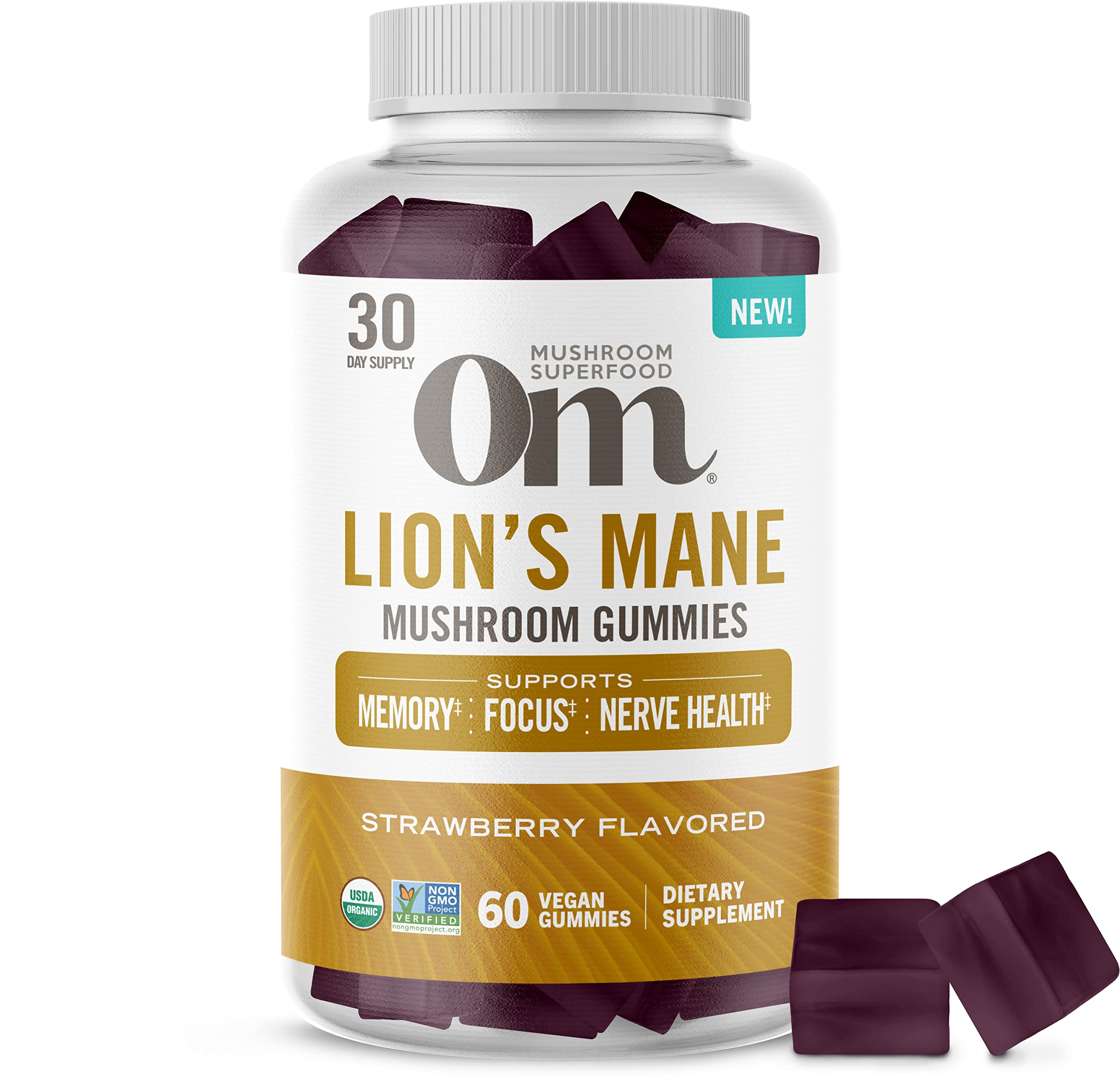 Gomitas De Melena De León Supplement Om Superfood, 60 Unidades - Venta Internacional.