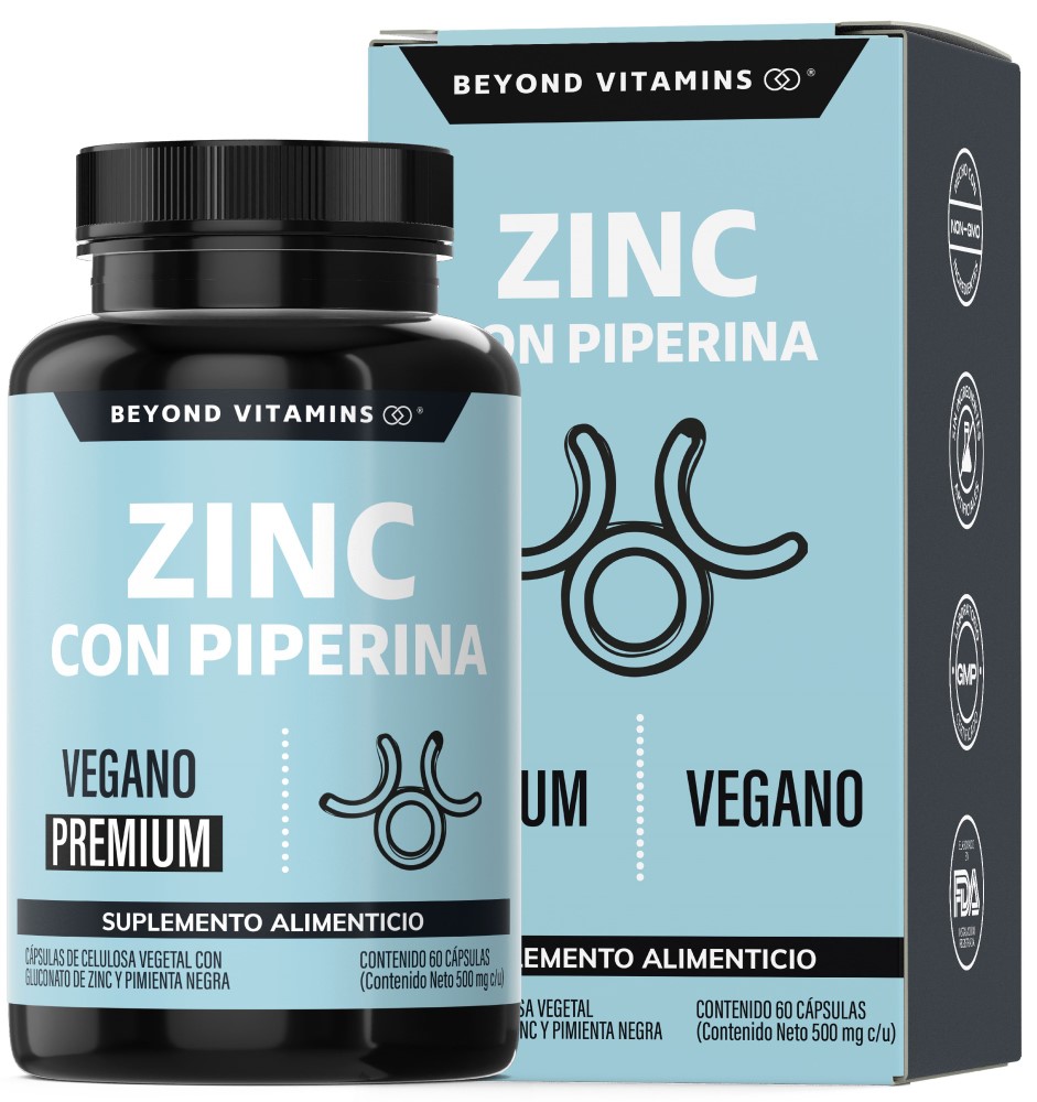 Suplemento Alimenticio Beyond Vitamins Zinc 20mg (gluconato De Zinc) Potenciado Con Piperina Estandarizada Al 95%