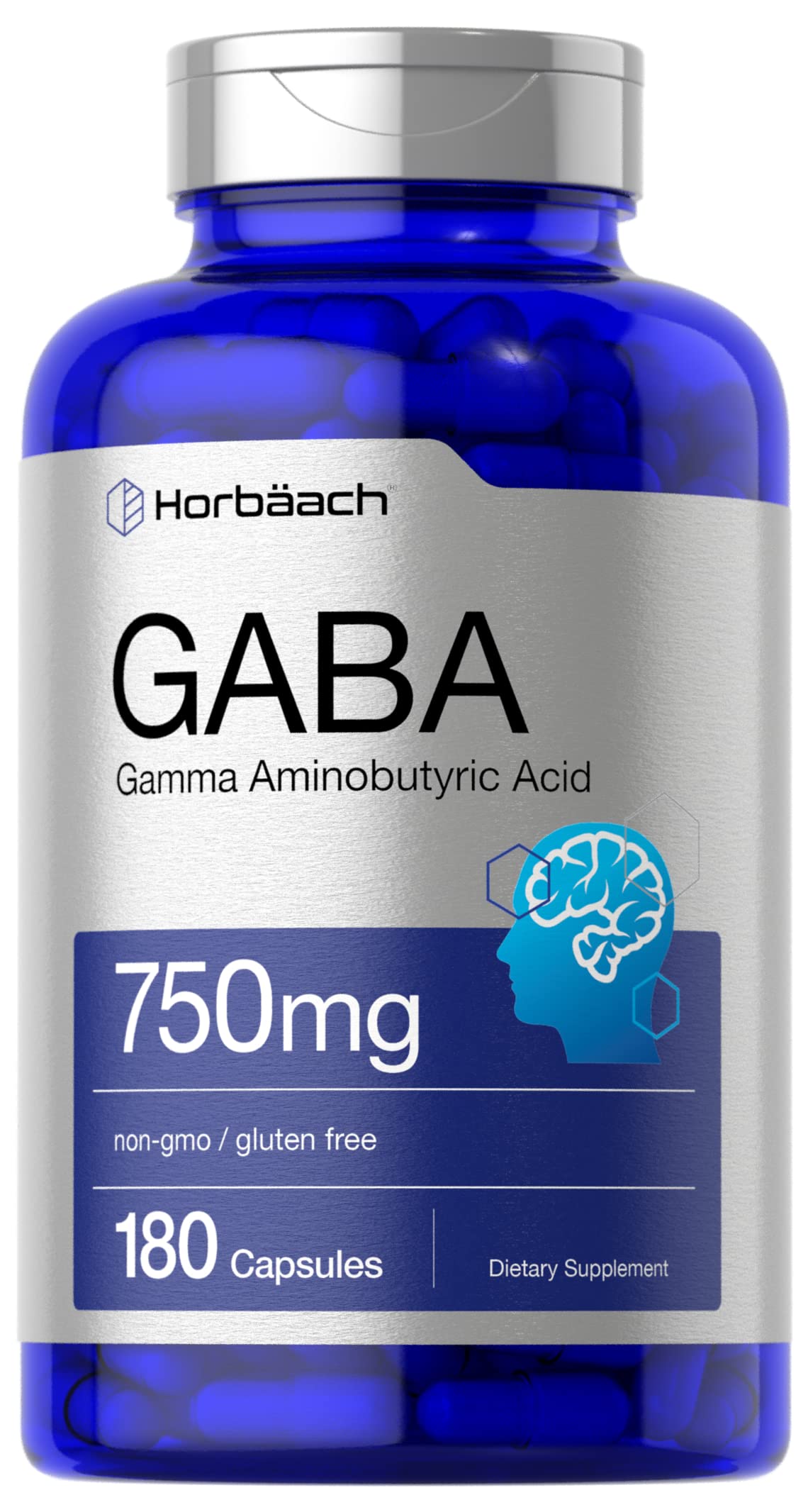 Foto 2 pulgar | Suplemento Horbäach Gaba 750 Mg 180 Cápsulas Sin Ogm Sin Gluten - Venta Internacional.