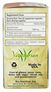 Foto 3 | Suplemento Bio Nutrition Graviola 60 Cápsulas Vegetarianas - Venta Internacional.