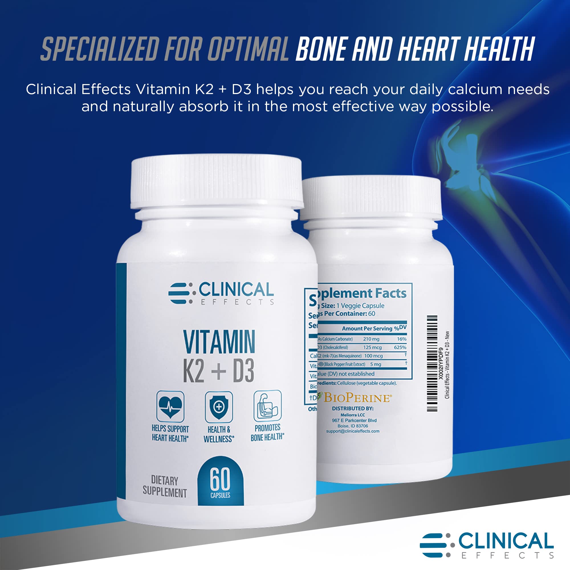 Foto 4 pulgar | Suplemento Vitamínico Efectos Clínicos Vitamina K2 + D3 60 Cápsulas - Venta Internacional.