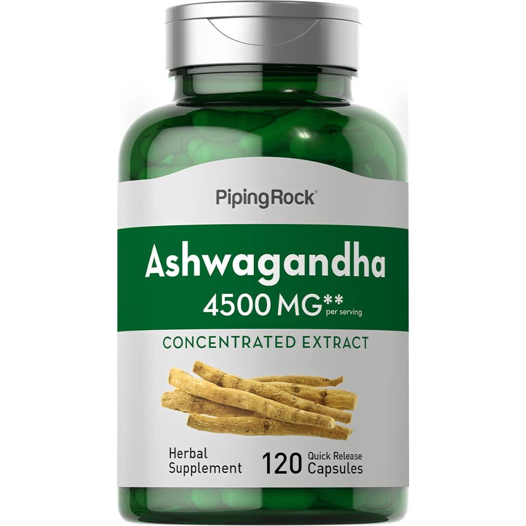 Foto 1 | Suplemento Piping Rock: Extracto De Raíz De Ashwagandha, 4500 Mg, 120 Cápsulas - Venta Internacional.