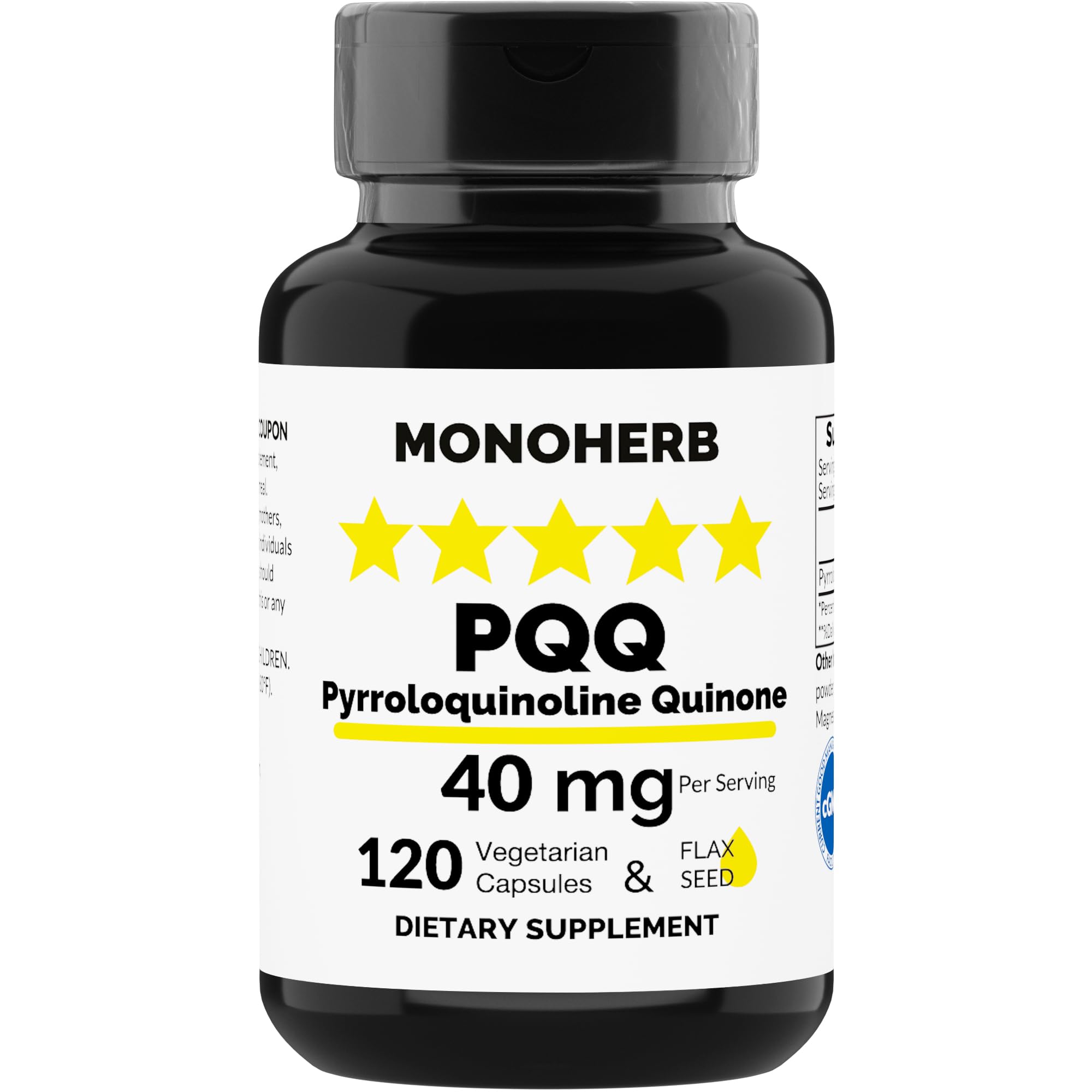 Foto 2 pulgar | Suplemento Monoherb Pqq 40 Mg Con 120 Cápsulas Veganas - Venta Internacional.
