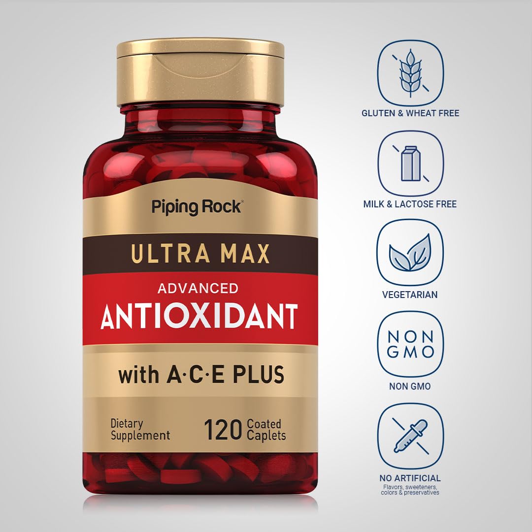 Foto 3 | Suplementos Piping Rock Antioxidant Ultra Max 120 Comprimidos - Venta Internacional.