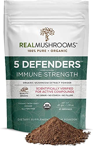 Complementa El Apoyo Inmunológico De Real Mushrooms 5 Defenders - Venta Internacional.