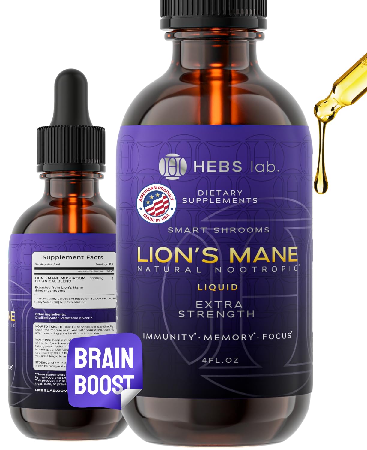 Foto 1 | Suplemento De Extracto De Hongos Lions Mane, 120 Ml, Orgánico, Ee. Uu. - Venta Internacional.