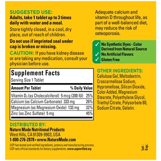 Foto 6 | Suplemento Natural De Calcio, Magnesio Y Zinc Con Vitamina D3 - Venta Internacional.