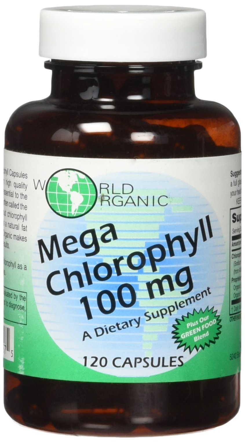 Foto 2 pulgar | Suplemento World Organics Mega Chlorophyll 100 Mg 120 Cápsulas - Venta Internacional.