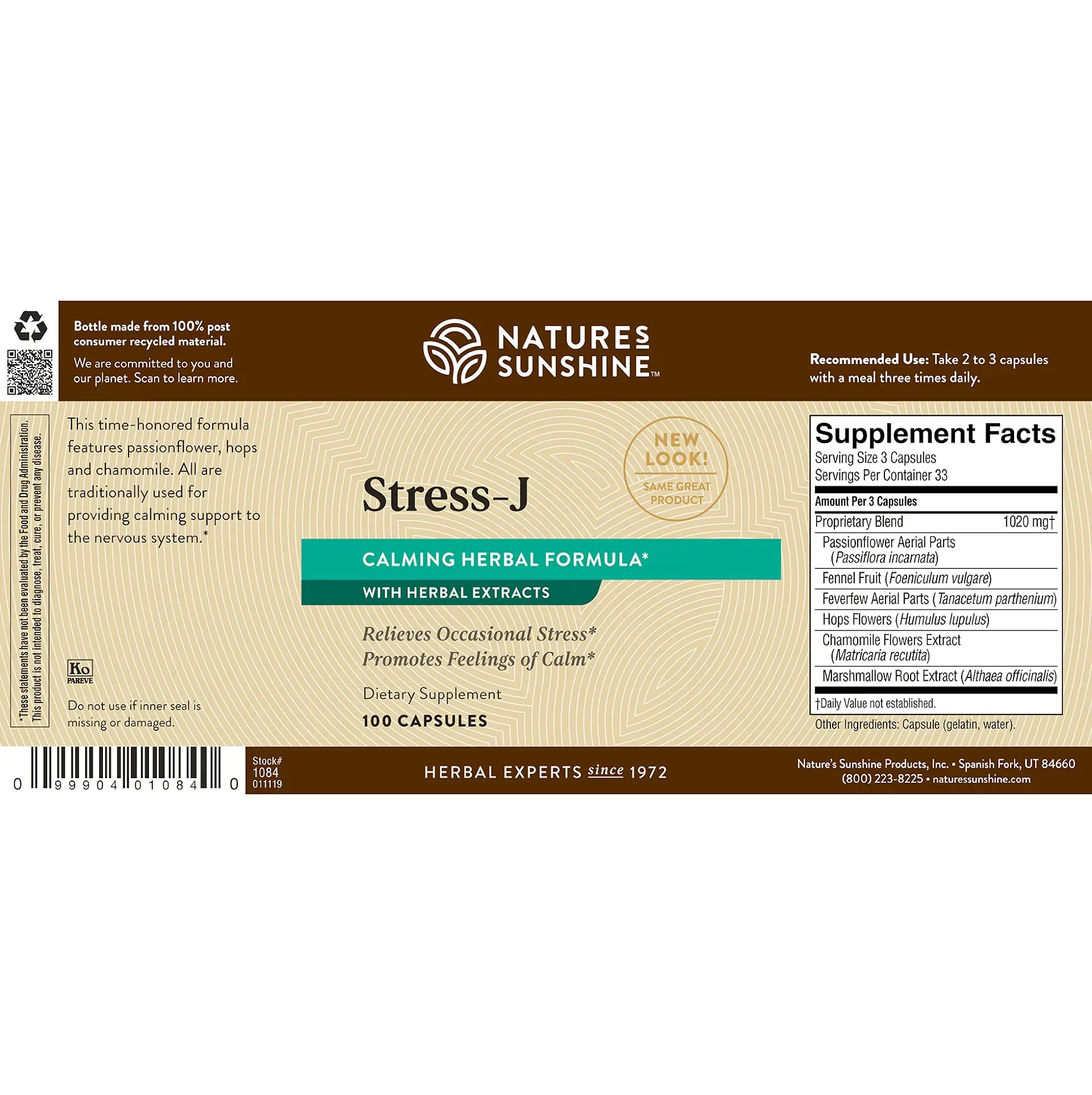 Foto 7 pulgar | Suplemento Nature's Sunshine Stress-j 100 Cápsulas - Venta Internacional.