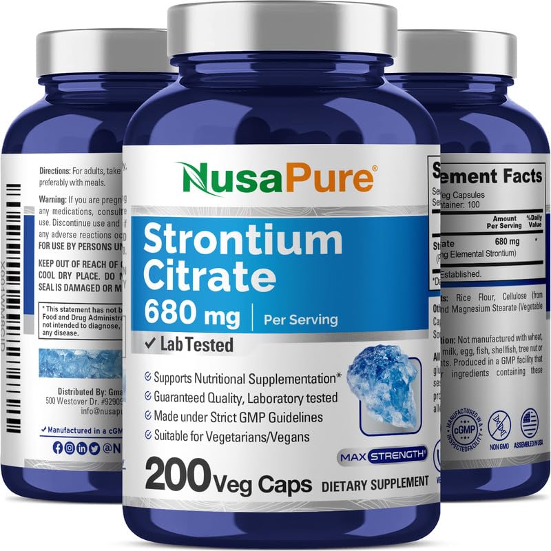 Foto 5 pulgar | Suplemento Nusapure Strontium 680 Mg 200 Cápsulas Vegetarianas - Venta Internacional.