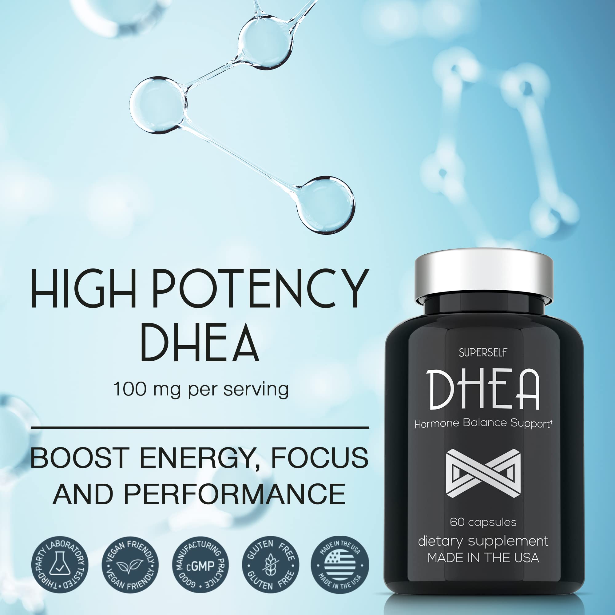 Foto 3 pulgar | Suplemento Superself Dhea 100 Mg 60 Cápsulas Para Mujeres Y Hombres - Venta Internacional.