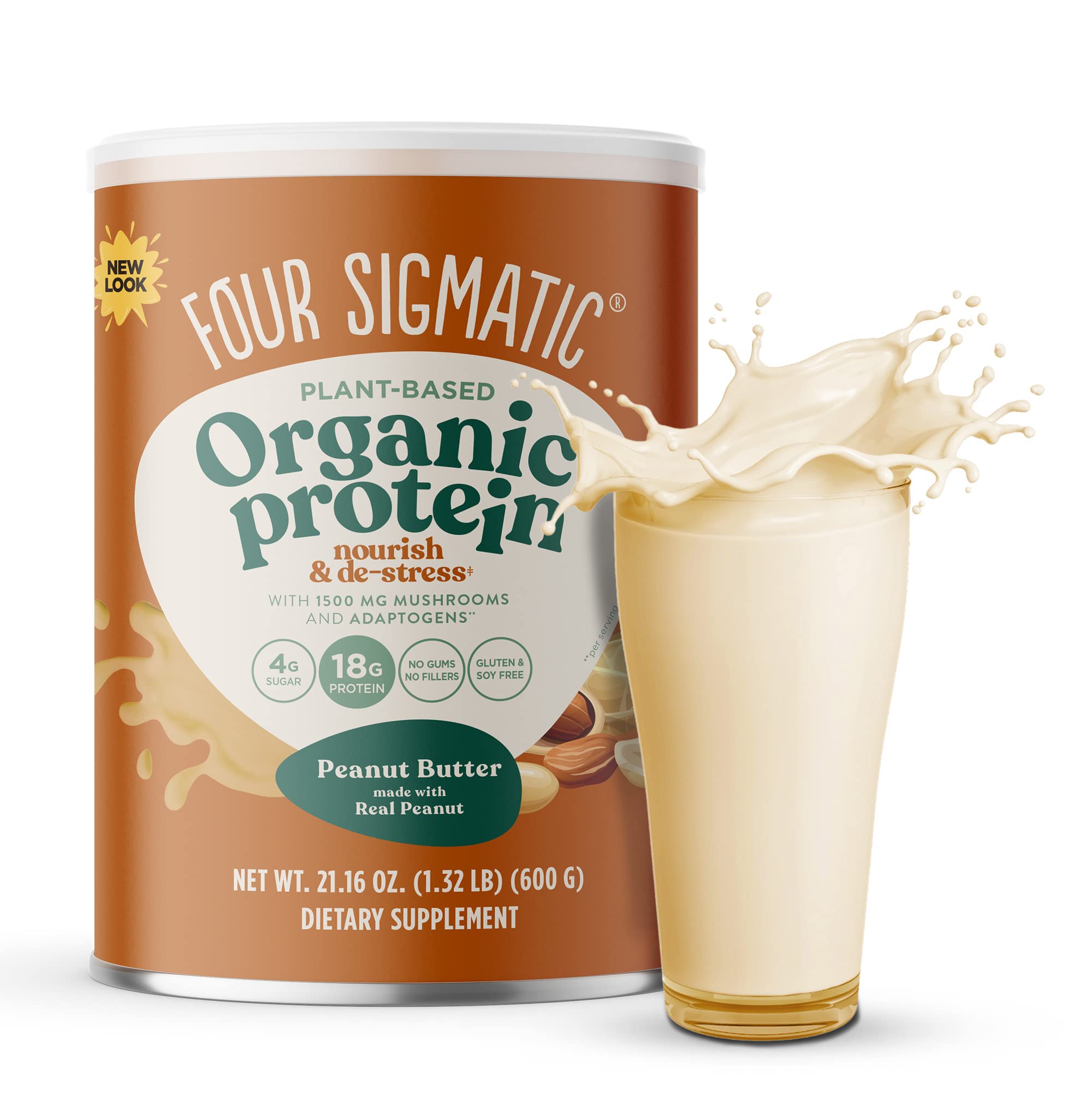 Foto 2 pulgar | Crema De Cacahuete Four Sigmatic Con Proteína Vegetal En Polvo, 590 Ml - Venta Internacional.