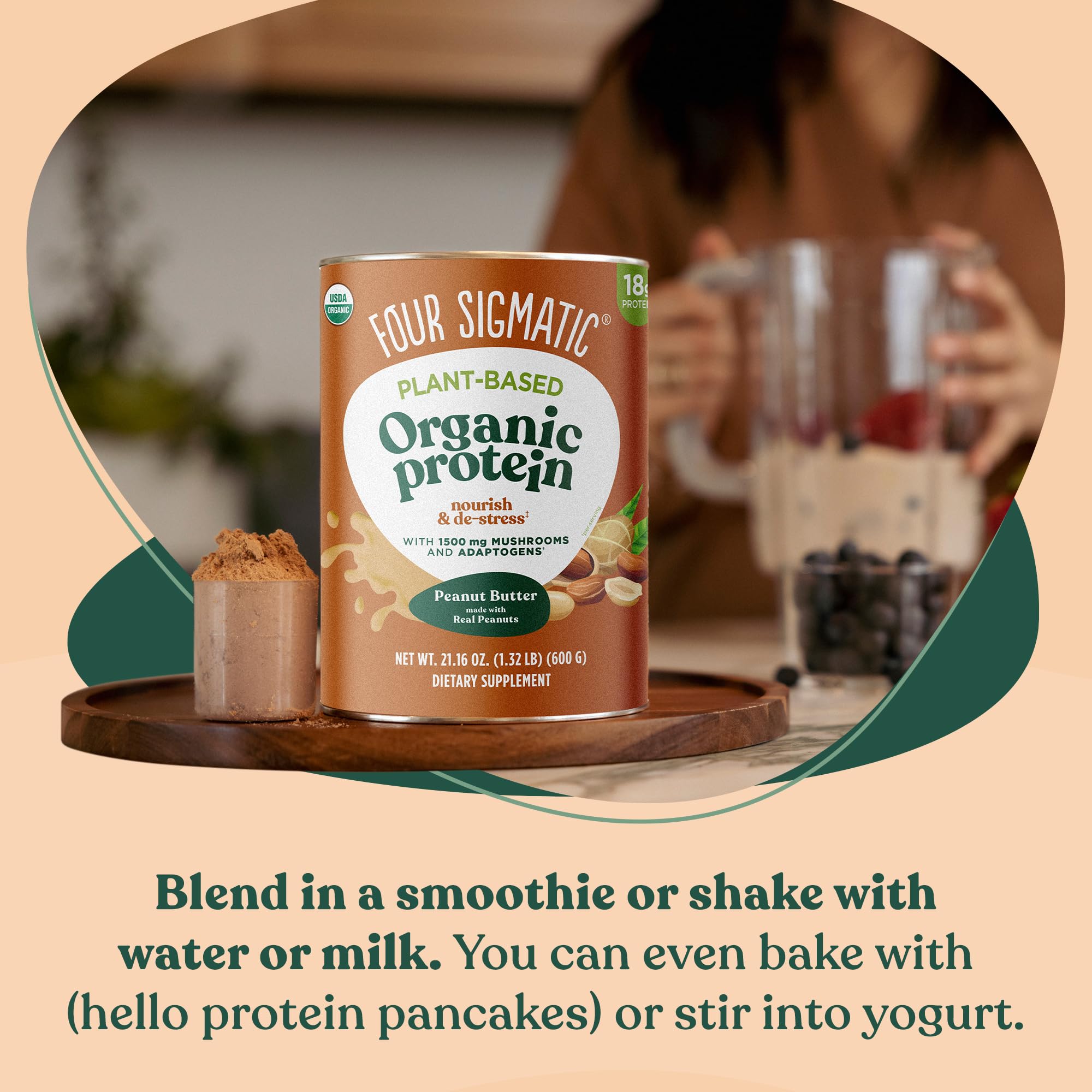 Foto 6 pulgar | Crema De Cacahuete Four Sigmatic Con Proteína Vegetal En Polvo, 590 Ml - Venta Internacional.