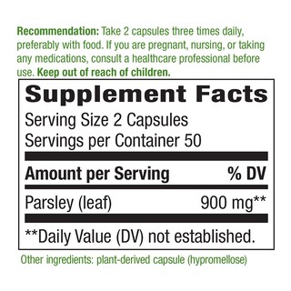 Foto 5 | Suplemento Nature's Way Premium Herbal Perejil Leaf 100 Cápsulas - Venta Internacional.
